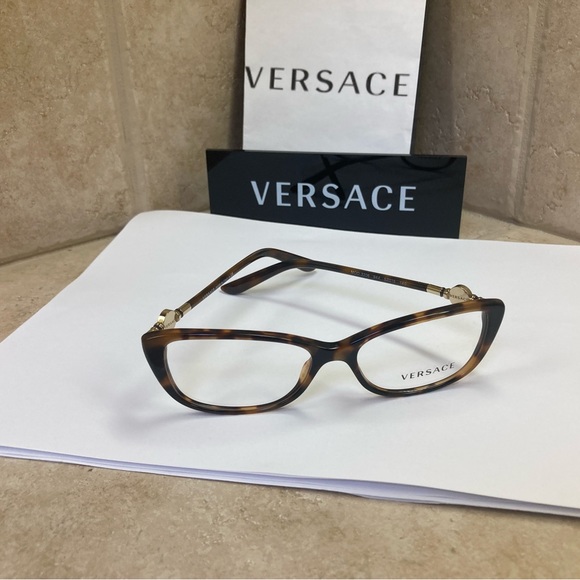 New Versace Tortoise Eyeglasses. Semi cat eye - Picture 8 of 12